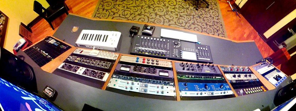 control board fom above in the A room at City Park Studios